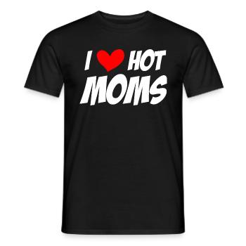 I love hot Moms Heart Hot Moms Funshirt Musthave - Männer T-Shirt - Schwarz - Vorne - AI Model Male 178 light (178cm)