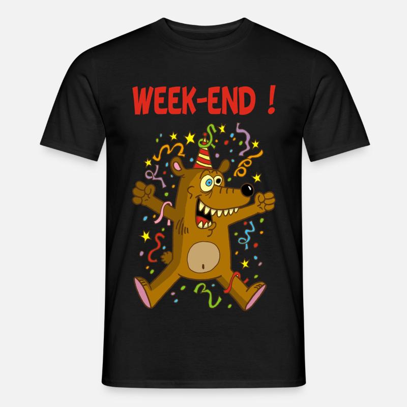 Wochenendbär - Männer T-Shirt - Schwarz