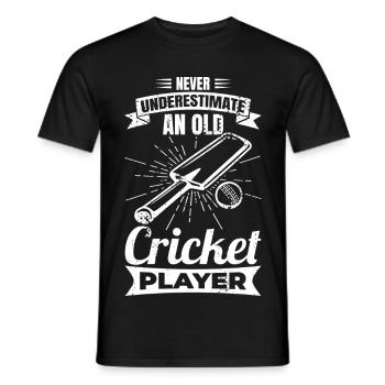 Unterschätze nie alte Kricketspieler - Männer T-Shirt - Schwarz - Vorne - AI Model Male 178 light (178cm)