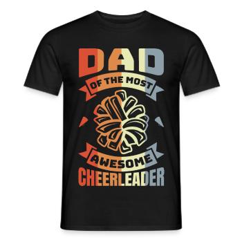 Father of the most fantastic cheerleader - Men's T-Shirt - black - Front - AI Model Male 178 light (178cm)