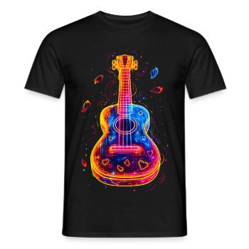 90s Ukulele - Men's T-Shirt - black - Front - AI Model Male 178 light (178cm)