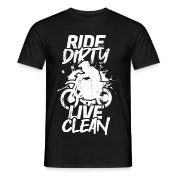 Ride Dirty Live Clean - T-shirt homme - noir - Devant - AI Model Male 178 light (178cm)