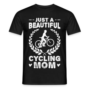 Fahrradfahrer Mutter - Männer T-Shirt - Schwarz - Vorne - AI Model Male 178 light (178cm)