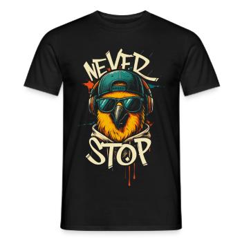 Niemals Aufgeben Papagei Street - Männer T-Shirt - Schwarz - Vorne - AI Model Male 178 light (178cm)