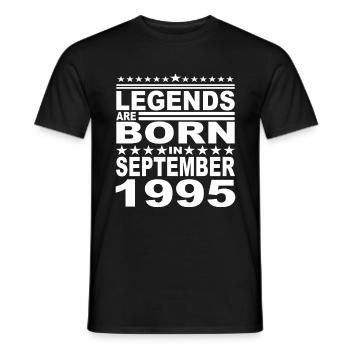 Légendaire depuis Septembre 1995 Année 1995 Anniversaire - T-shirt homme - noir - Devant - AI Model Male 178 light (178cm)