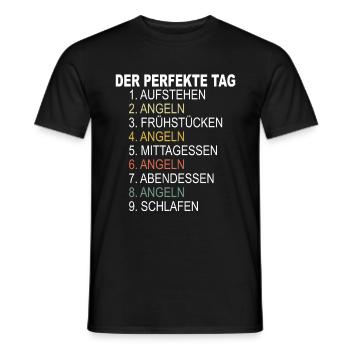 Der perfekte Tag Angeln fischen Angler Geschenk - Männer T-Shirt - Schwarz - Vorne - AI Model Male 178 light (178cm)
