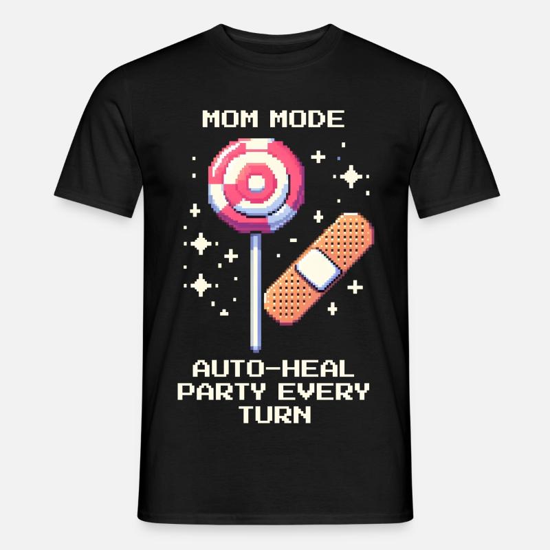 Mama-Modus: Auto-Heal jede Runde | Eltern - Männer T-Shirt - Schwarz