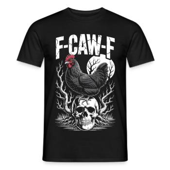 F-CAW-F T-shirt drôle de coq Bird Noise Meme - T-shirt homme - noir - Devant - AI Model Male 178 light (178cm)