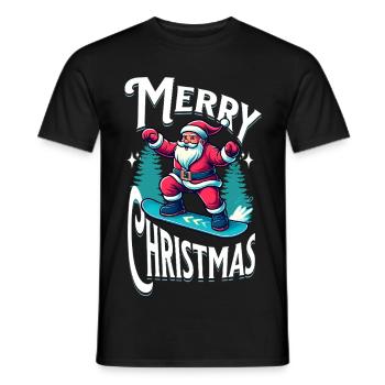 Snowboard Santa Claus - Männer T-Shirt - Schwarz - Vorne - AI Model Male 178 light (178cm)