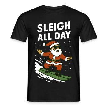 Surfen Santa Schlitten den ganzen Tag Weihnachtsspaß - Männer T-Shirt - Schwarz - Vorne - AI Model Male 178 light (178cm)