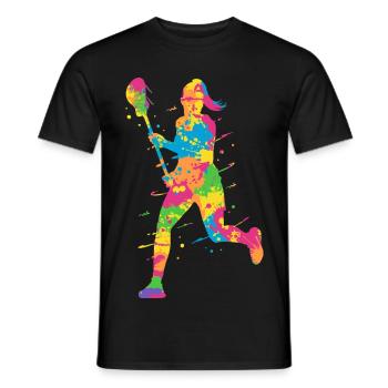 Lacrosse Spieler Bunt Frauen Mädchen Lacrosse - Männer T-Shirt - Schwarz - Vorne - AI Model Male 178 light (178cm)