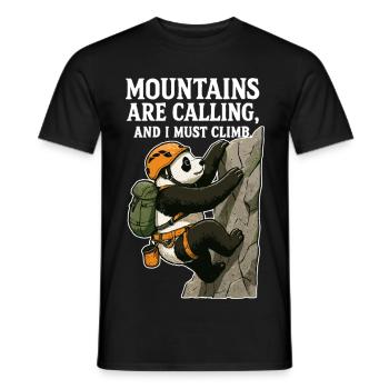 Bloc panda grimpeur drôle - T-shirt homme - noir - Devant - AI Model Male 178 light (178cm)