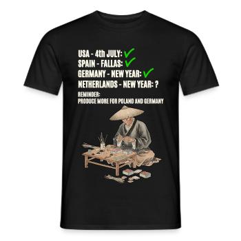 Vuurwerk pour les Pays-Bas - T-shirt homme - noir - Devant - AI Model Male 178 light (178cm)