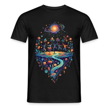 Schwarzes Loch Weltentanz der Psy Farben Galaxie - Männer T-Shirt - Schwarz - Vorne - AI Model Male 178 light (178cm)