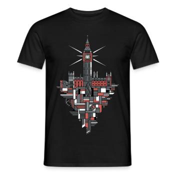 London Skyline Big Ben - Men's T-Shirt - black - Front - AI Model Male 178 light (178cm)