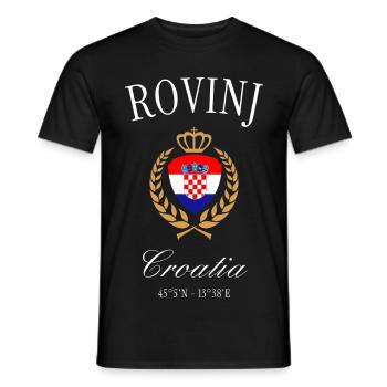 Rovinj Kroatien Wappen Krone – Reise Souvenir - Männer T-Shirt - Schwarz - Vorne - AI Model Male 178 light (178cm)