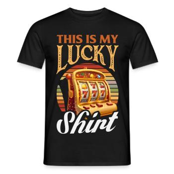 My Lucky Shirt Casino Slot Machine Gambling - Men's T-Shirt - black - Front - AI Model Male 178 light (178cm)