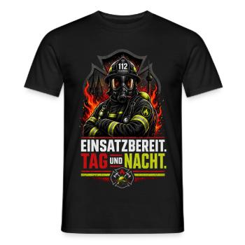 Feuerwehr - Männer T-Shirt - Schwarz - Vorne - AI Model Male 178 light (178cm)