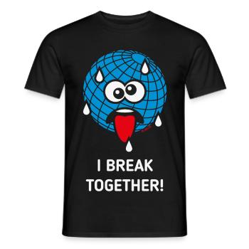 Emoticon Erde, I Break Together, Klimawandel NEG3C - Männer T-Shirt - Schwarz - Vorne - AI Model Male 178 light (178cm)