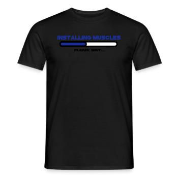 installing muscles 2 - T-shirt homme - noir - Devant - AI Model Male 178 light (178cm)