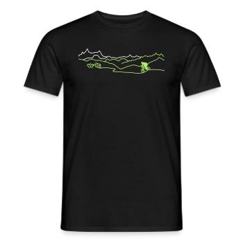 MTB Fahrrad in Bergen - Männer T-Shirt - Schwarz - Vorne - AI Model Male 178 light (178cm)