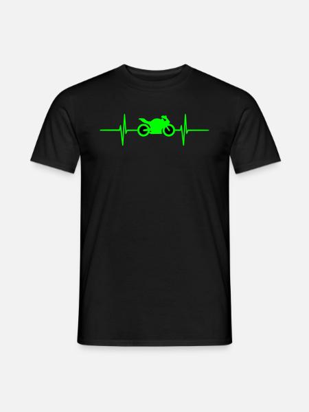 moto pulse,fréquence cardiaque,battement de coeur - T-shirt homme - noir