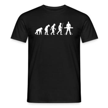 L'évolution du claviériste - T-shirt homme - noir - Devant - AI Model Male 178 light (178cm)