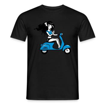 motorroller mädchen sexy - Männer T-Shirt - Schwarz - Vorne - AI Model Male 178 light (178cm)
