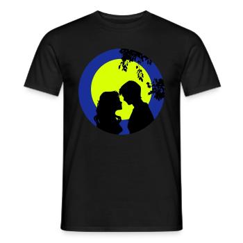 vollmond liebespaar - Männer T-Shirt - Schwarz - Vorne - AI Model Male 178 light (178cm)
