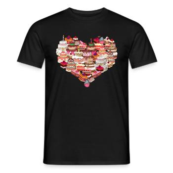 Cake Heart Cake Baking Bakery Gift Idea - Men's T-Shirt - black - Front - AI Model Male 178 light (178cm)
