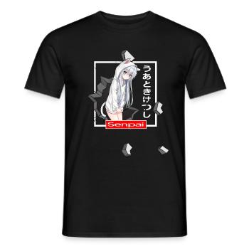 anime gamer sad girl japan bad senpai egirl manga - Men's T-Shirt - black - Front - AI Model Male 178 light (178cm)
