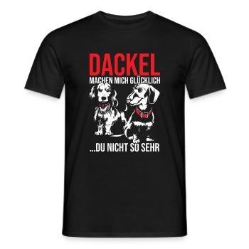 Dackel machen mich Glücklich Dackel Dachshund Spru - Männer T-Shirt - Schwarz - Vorne - AI Model Male 178 light (178cm)