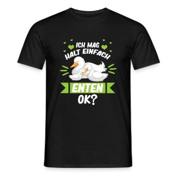 Ente Geschenk - Ich mag halt einfach Enten Ok? - Männer T-Shirt - Schwarz - Vorne - AI Model Male 178 light (178cm)