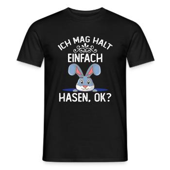Hase Häschen - Ich mag halt einfach Hasen Ok? - Männer T-Shirt - Schwarz - Vorne - AI Model Male 178 light (178cm)