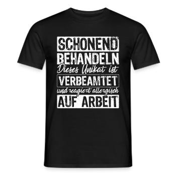 Beamten Beamter Schonend behandeln Allergisch auf - Männer T-Shirt - Schwarz - Vorne - AI Model Male 178 light (178cm)