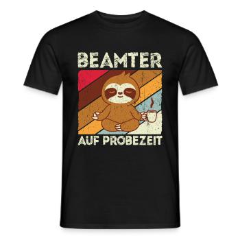 Beamter auf Probezeit - Beamter Kaffee Design Gesc - Männer T-Shirt - Schwarz - Vorne - AI Model Male 178 light (178cm)