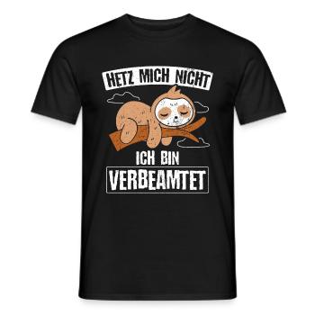 Beamter - Hetz mich nicht ich bin verbeamtet Gesch - Männer T-Shirt - Schwarz - Vorne - AI Model Male 178 light (178cm)