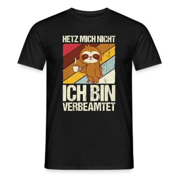 Hetz mich nicht ich bin verbeamtet - Beamtung Beam - Männer T-Shirt - Schwarz - Vorne - AI Model Male 178 light (178cm)