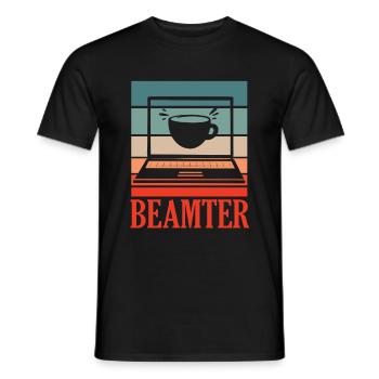 Beamter auf Lebenszeit - Beamter Kaffee Geschenk - Männer T-Shirt - Schwarz - Vorne - AI Model Male 178 light (178cm)