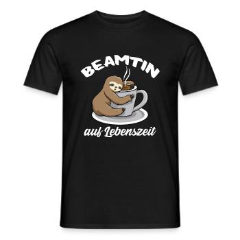 Beamtin auf Lebenszeit - Beamtin Kaffee Beamtin Ge - Männer T-Shirt - Schwarz - Vorne - AI Model Male 178 light (178cm)