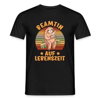 Beamtin auf Lebenszeit - Beamtin Kaffee Beamtin Ge - Männer T-Shirt - Schwarz - Vorne - AI Model Male 178 light (178cm)