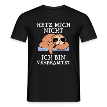 Hetz mich nicht ich bin verbeamtet - Beamtung Beam - Männer T-Shirt - Schwarz - Vorne - AI Model Male 178 light (178cm)