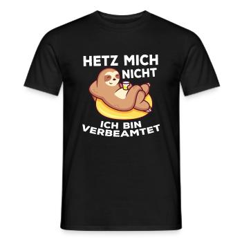 Hetz mich nicht ich bin verbeamtet - Geschenk Beam - Männer T-Shirt - Schwarz - Vorne - AI Model Male 178 light (178cm)