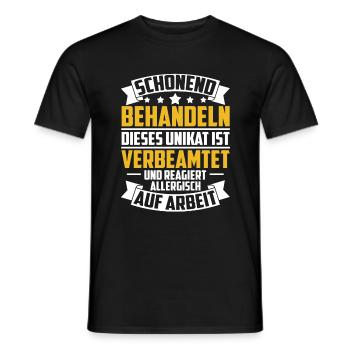 Beamter Schonend behandeln reagiert allergisch auf - Männer T-Shirt - Schwarz - Vorne - AI Model Male 178 light (178cm)