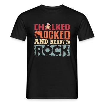 Klettern Bouldern chalked locked and ready to rock - Männer T-Shirt - Schwarz - Vorne - AI Model Male 178 light (178cm)