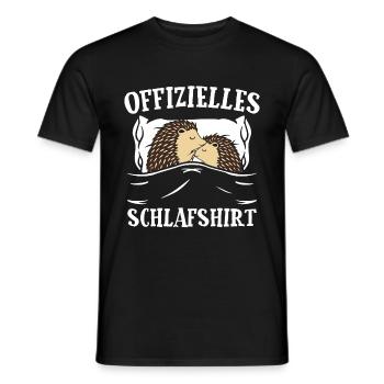 Offizielles Schlafshirt Igel Schlafanzug Nachthemd - Männer T-Shirt - Schwarz - Vorne - AI Model Male 178 light (178cm)