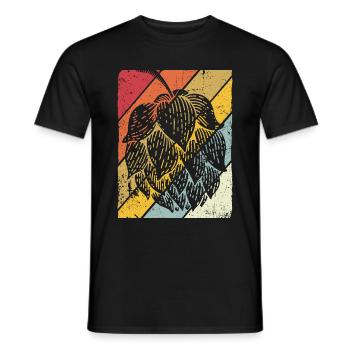 Hopfen Vintage Retro Craft Bier Liebhaber Brauen G - Männer T-Shirt - Schwarz - Vorne - AI Model Male 178 light (178cm)