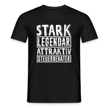 Steuerberater Spruch stark legendär attraktiv Steu - Männer T-Shirt - Schwarz - Vorne - AI Model Male 178 light (178cm)