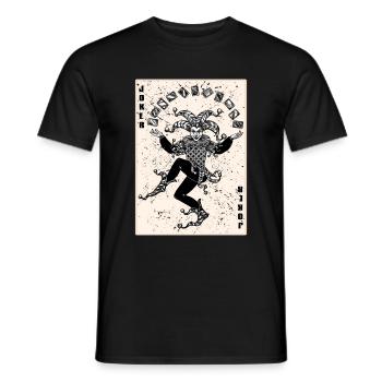 JOKER Karte Spielkarten Joker Kostüm Karte Karneva - Männer T-Shirt - Schwarz - Vorne - AI Model Male 178 light (178cm)