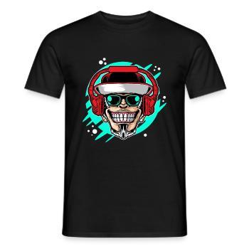 Monkey DJ mit Kopfhörer & Sonnenbrille Geschenkide - Männer T-Shirt - Schwarz - Vorne - AI Model Male 178 light (178cm)